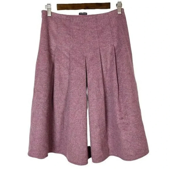 Magaschoni Purple Wool Cashmere Blend Knee Length A-Line Skirt 6 - Picture 2 of 5